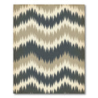 Distressed Earth Tones Jagged Stripe Rug