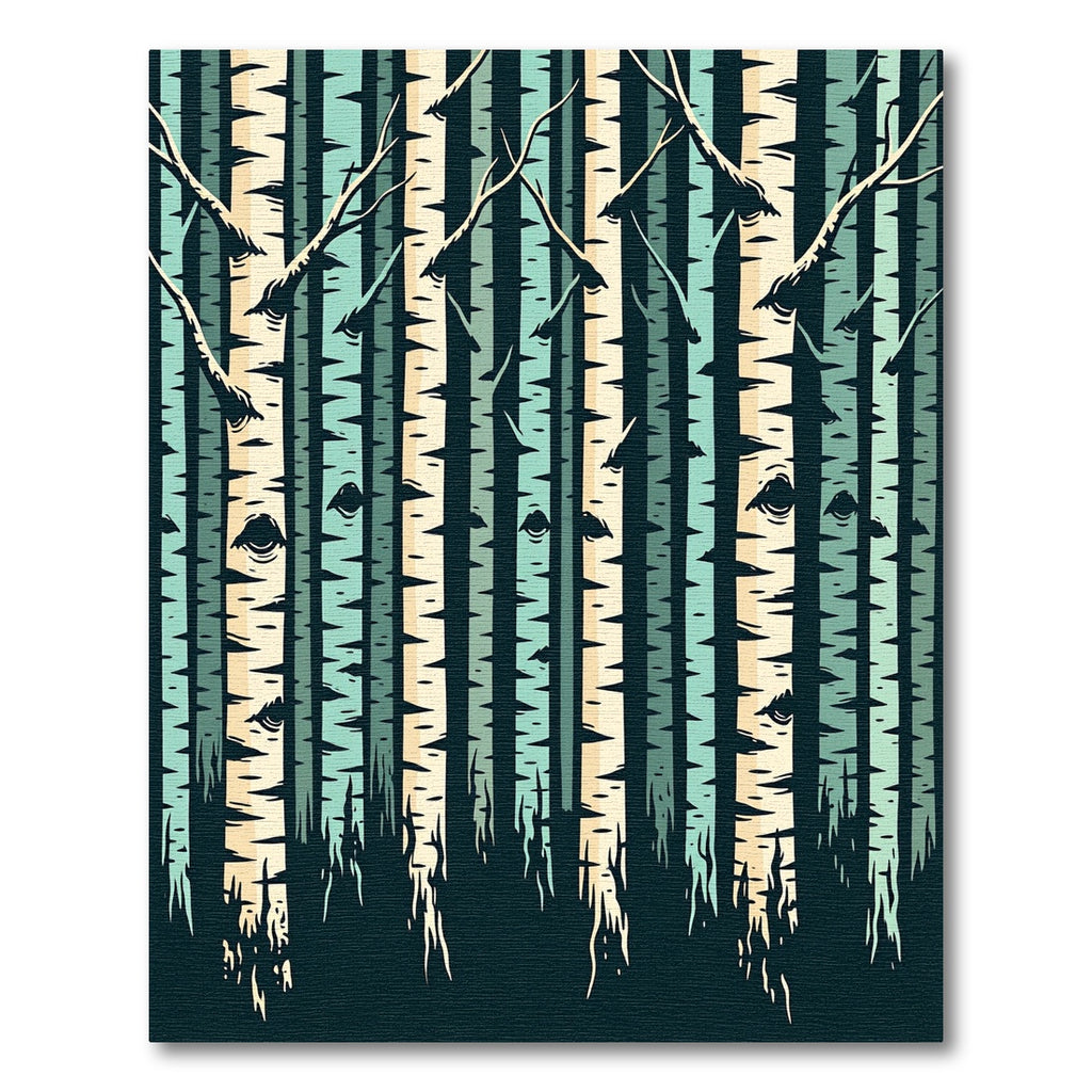 Minimalist Forest Birch Grove Rug