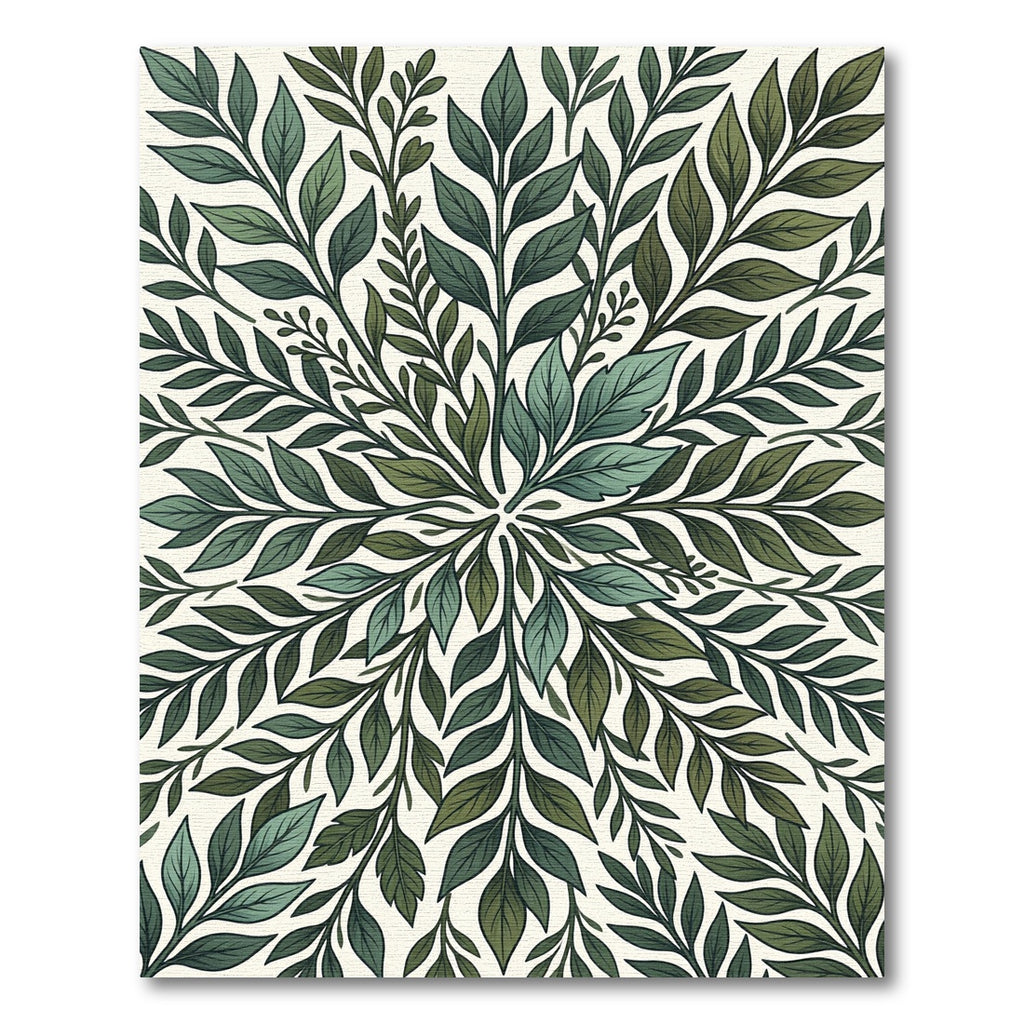 Green Leafy Vine Mandala Rug
