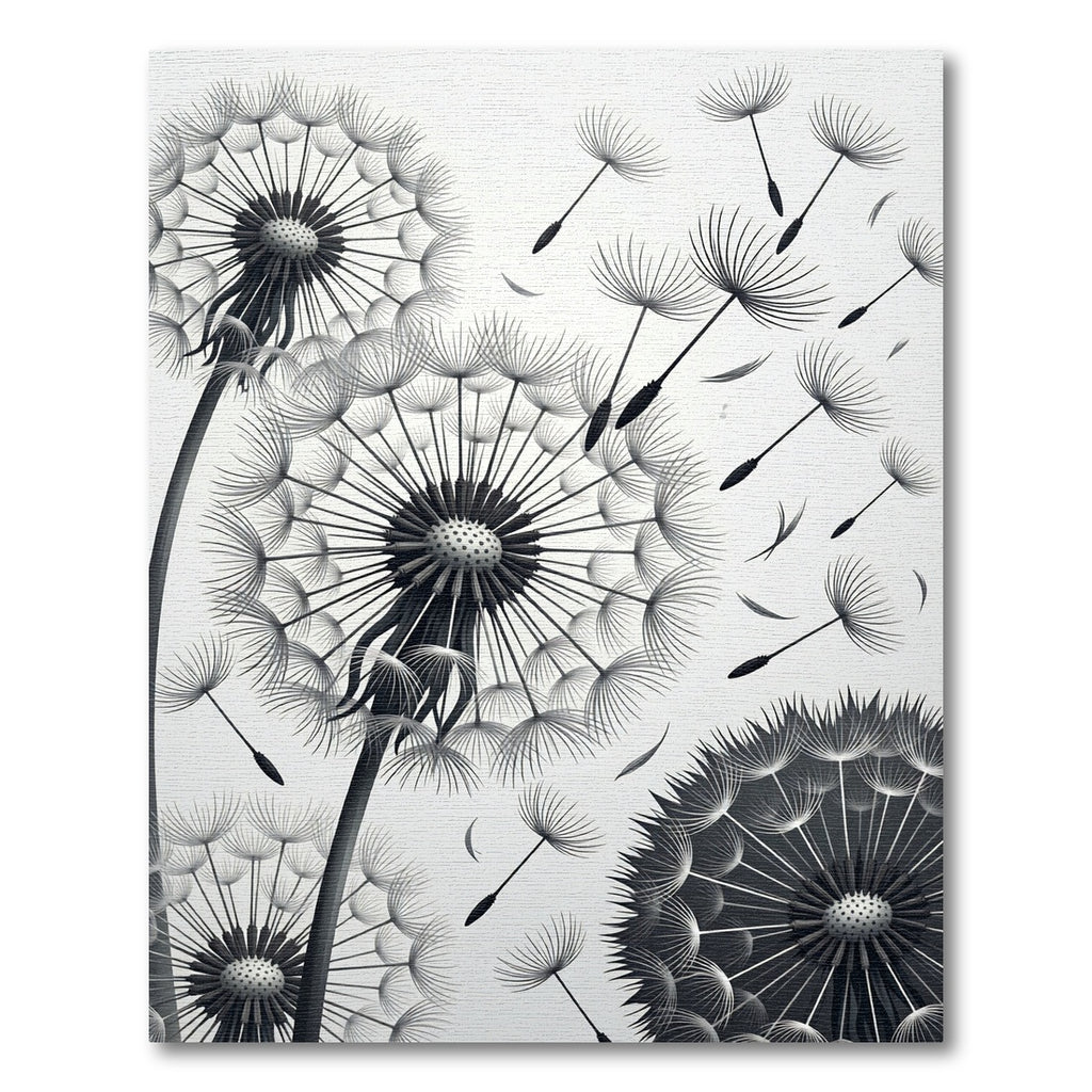 Monochromatic Whispering Dandelion Seed Swirl Rug