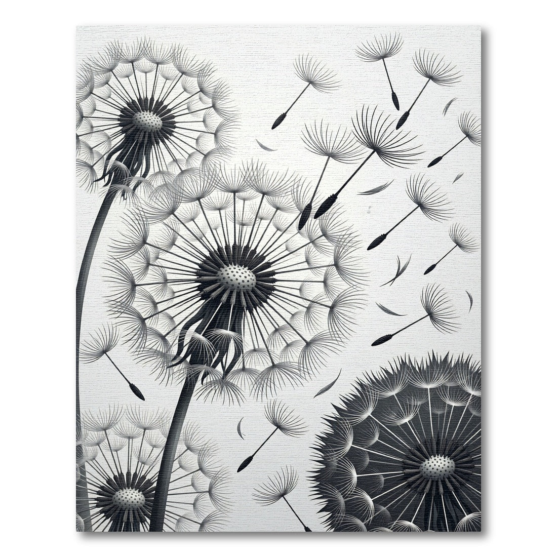 Monochromatic Whispering Dandelion Seed Swirl Rug