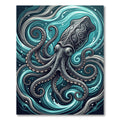 Intricate Swirling Octopus Teal Ocean Rug