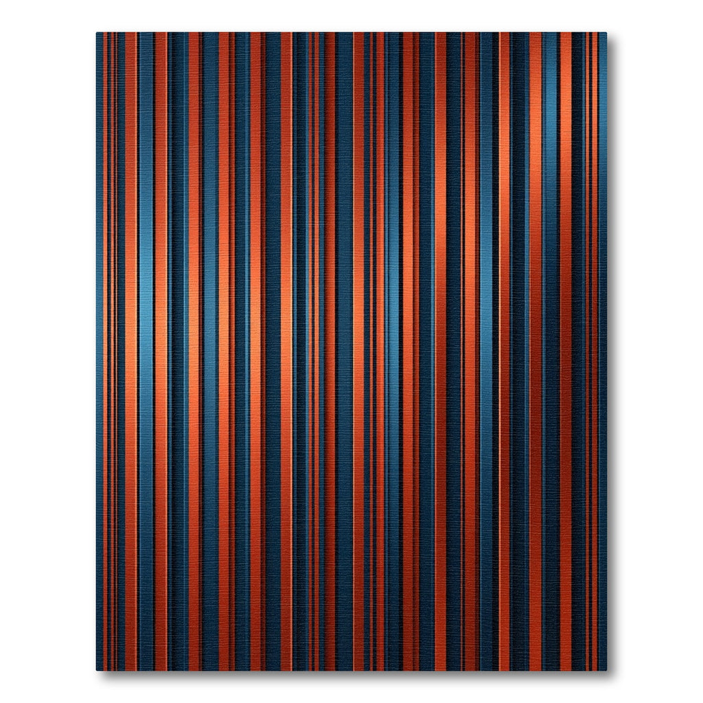 Bold Orange Navy Vertical Line Rug
