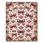 Romantic Dusty Pink Bow and Heart Illustration Rug