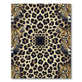 Symmetrical Golden Leopard Face Animal Skin Rug