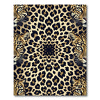 Symmetrical Golden Leopard Face Animal Skin Rug