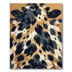 Black Tan Animal Print Cow Hide Rug