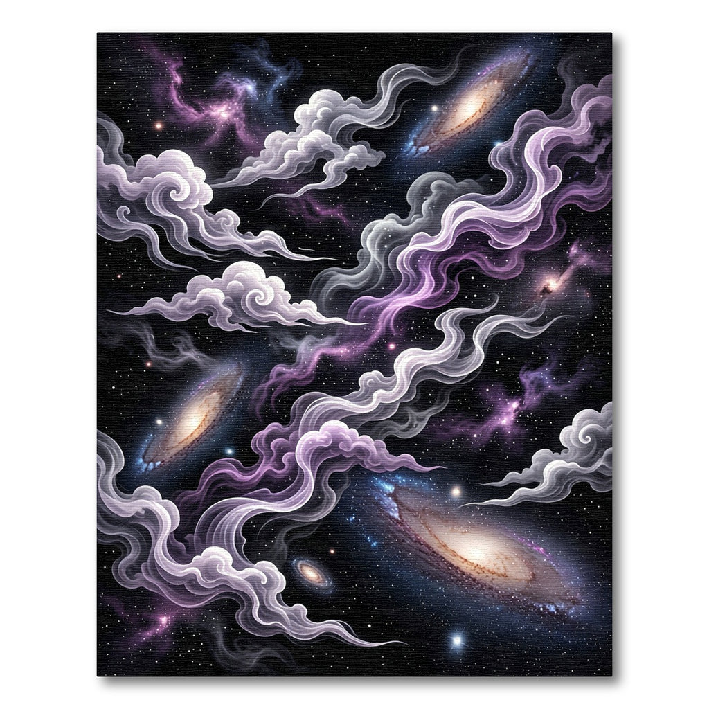 Cosmic Purple Nebula Swirl Galaxy Rug