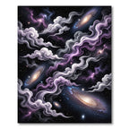 Cosmic Purple Nebula Swirl Galaxy Rug