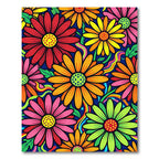 Vibrant Retro Psychedelic Floral Burst Rug