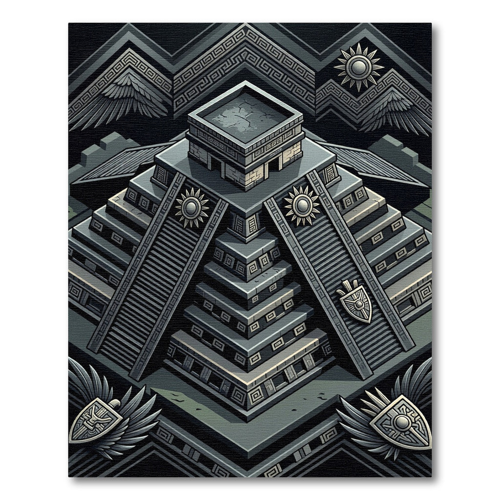Ancient Stone Pyramid Wings Shield Rug