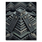 Ancient Stone Pyramid Wings Shield Rug