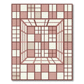 Terracotta Cubist Grid Illusion Rug