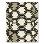Monochromatic Geometric Honeycomb Tessellation Rug