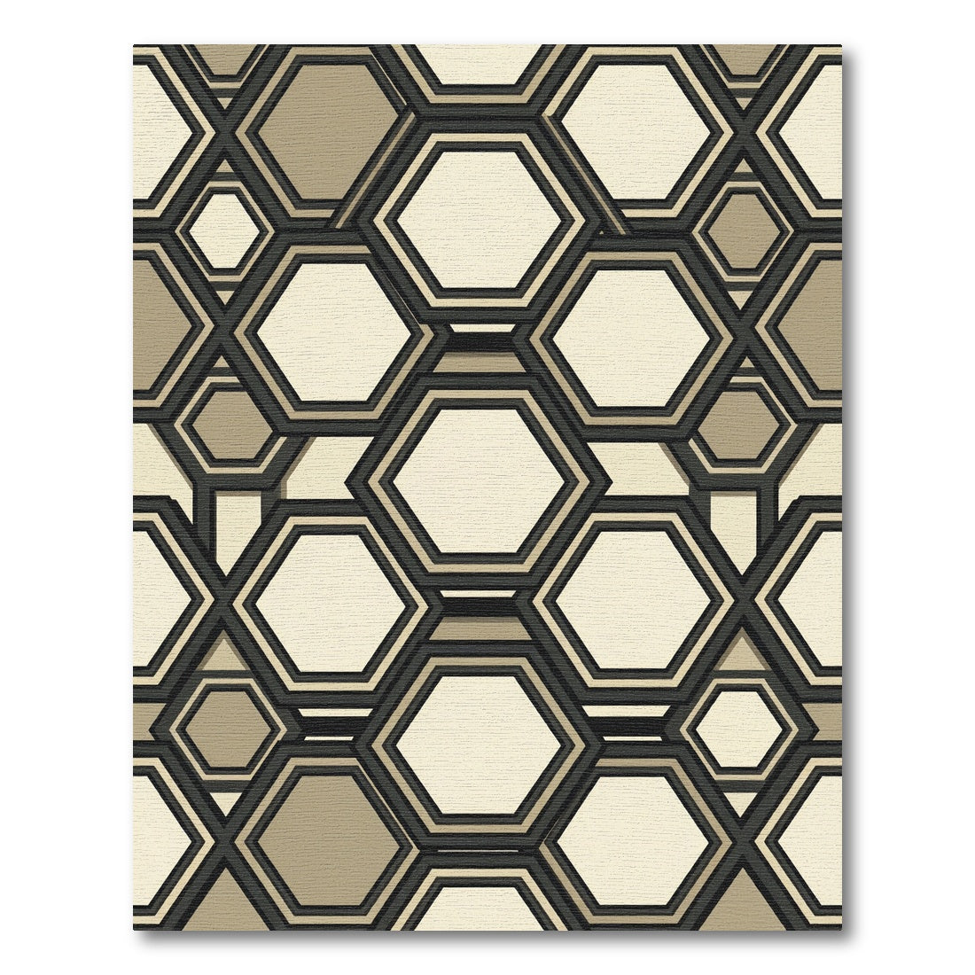 Monochromatic Geometric Honeycomb Tessellation Rug