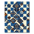 Geometric Indigo Azure Diamond Mosaic Rug