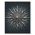 Ornate Silver Celestial Sun Burst Rug
