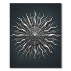 Ornate Silver Celestial Sun Burst Rug
