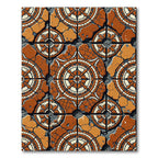 Terracotta Medallion Cracked Tile Rug