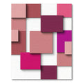Rosy Plum Geometric Blocks Rug