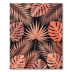 Salmon Tropical Palm Leaf Collage Rug