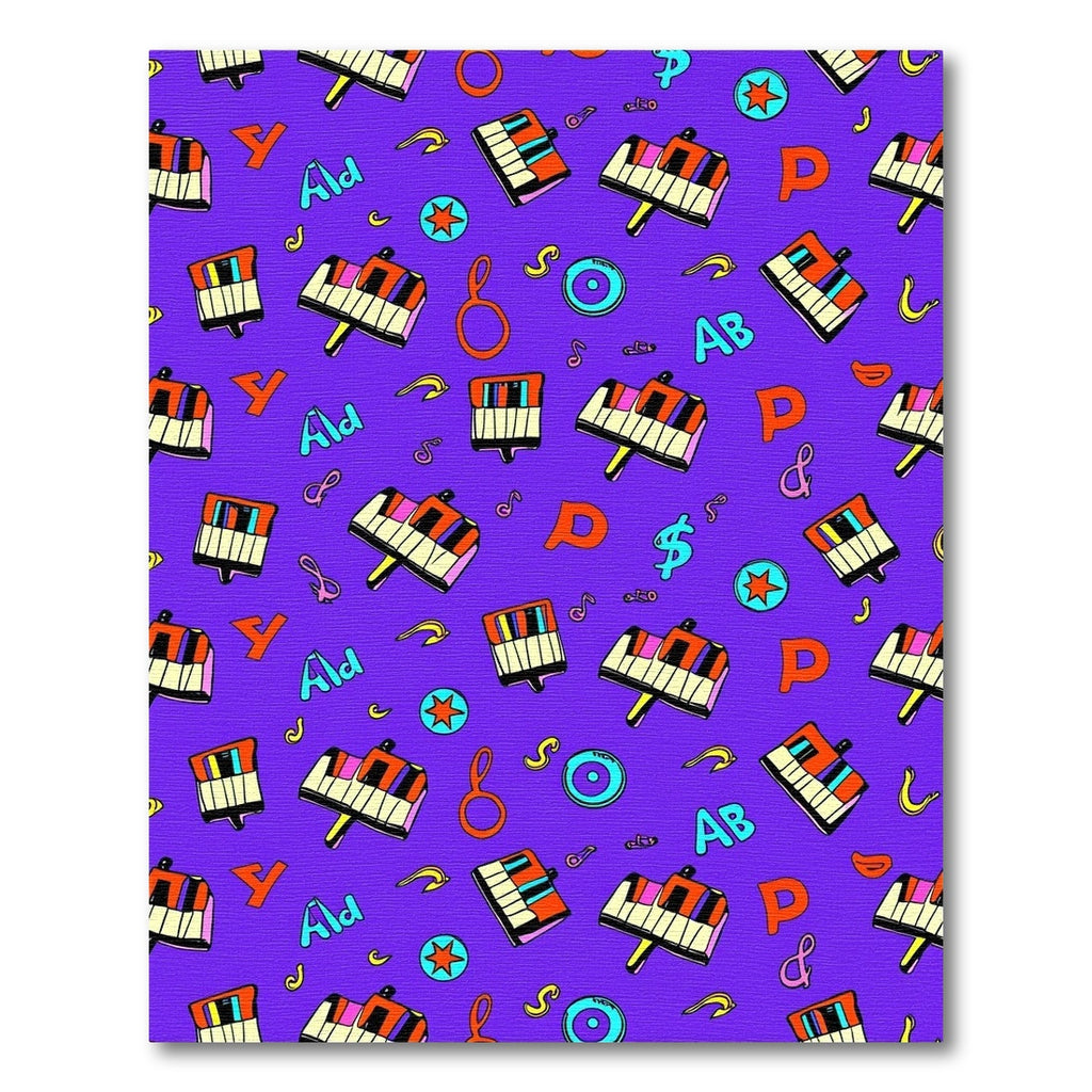 Retro Piano Keys Music Notes Rug