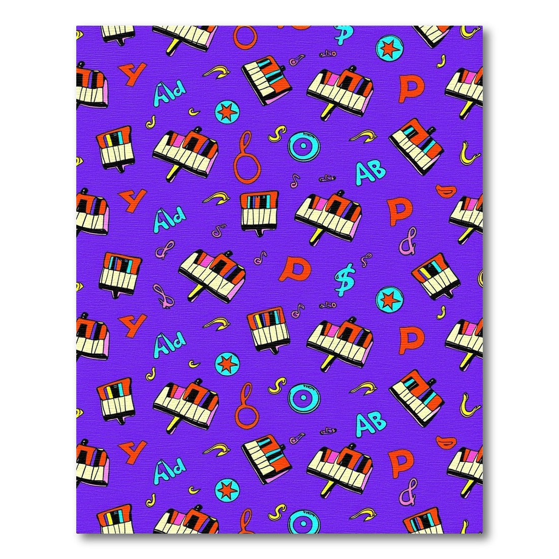Retro Piano Keys Music Notes Rug
