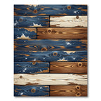 Rustic Distressed Coastal Wood Planks Rug