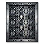 Silver Geometric Arch Lattice Metallic Rug