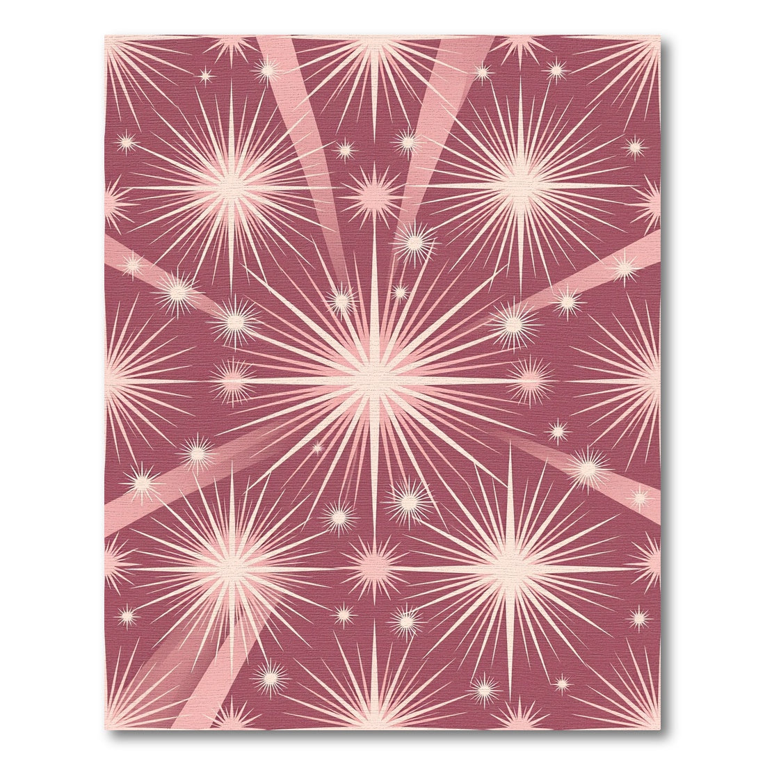 Pink Stellar Burst Radiating Lights Rug