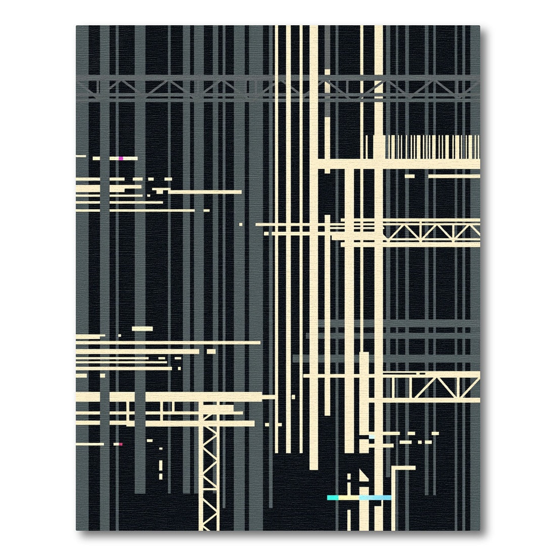 Minimalist Architectural Monochrome Grid Rug