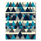 Geometric Peak Triangles in Azure Slate Rug