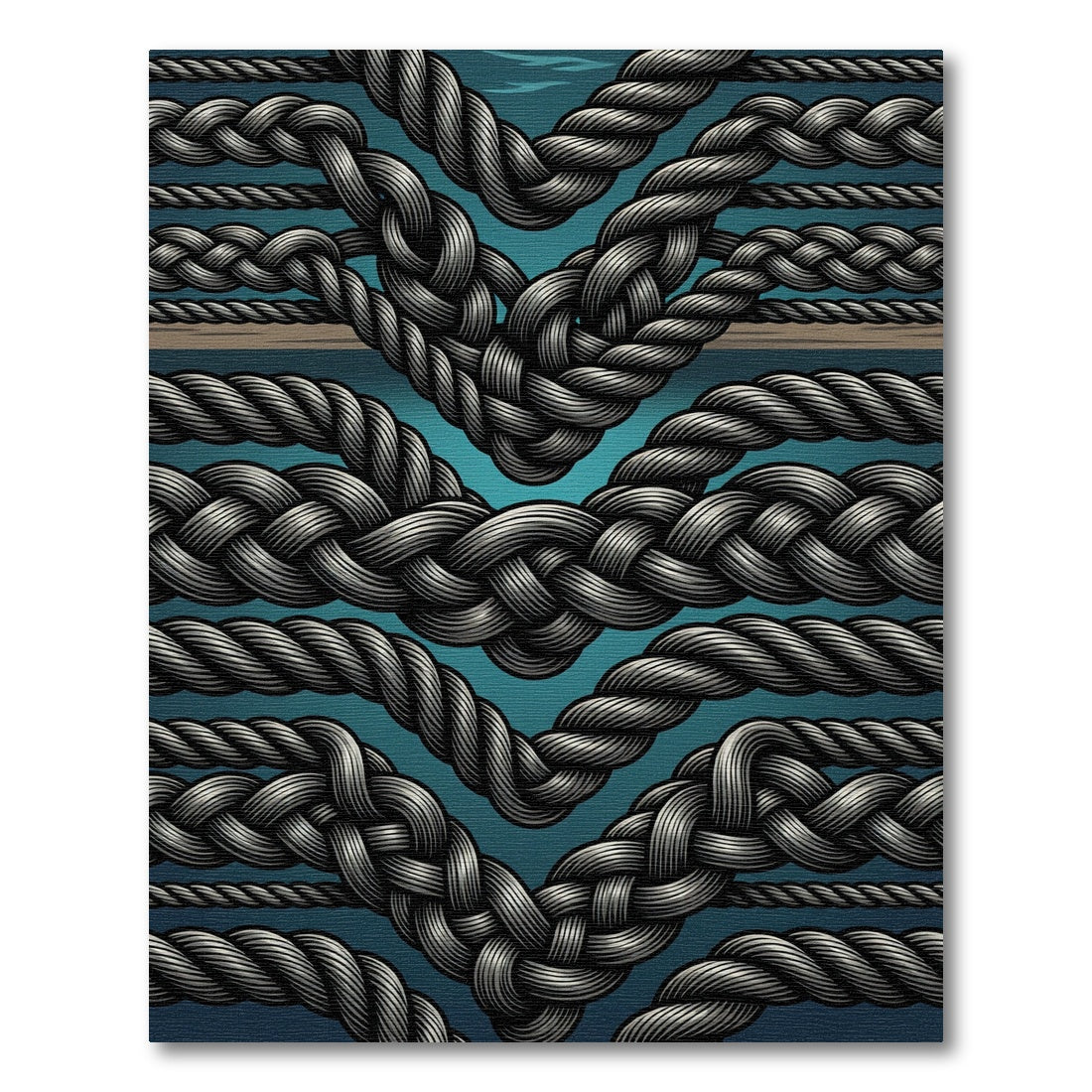 Dark Gray Nautical Rope Weave Rug