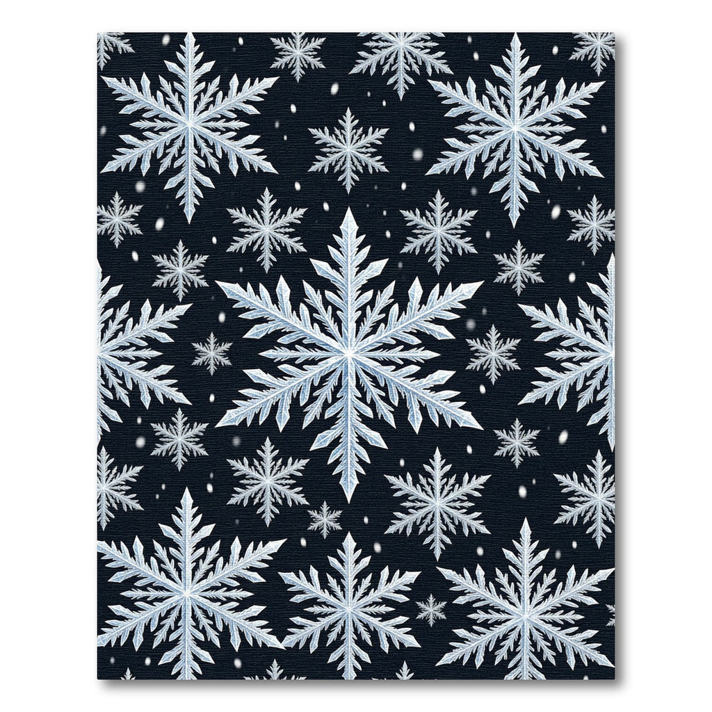 Winter Snowflake Pattern Ice Crystal Rug