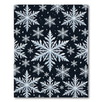 Winter Snowflake Pattern Ice Crystal Rug