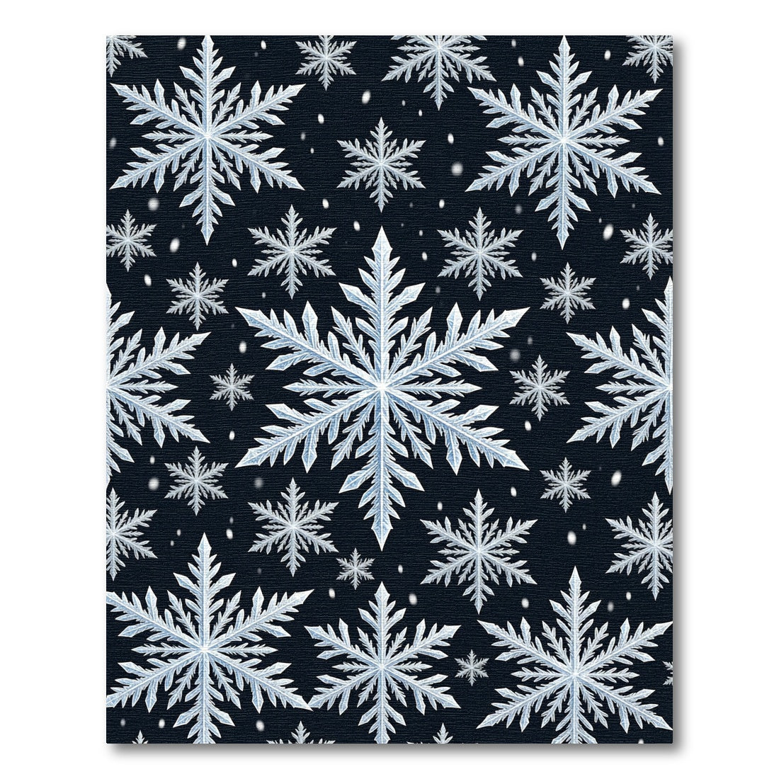 Winter Snowflake Pattern Ice Crystal Rug
