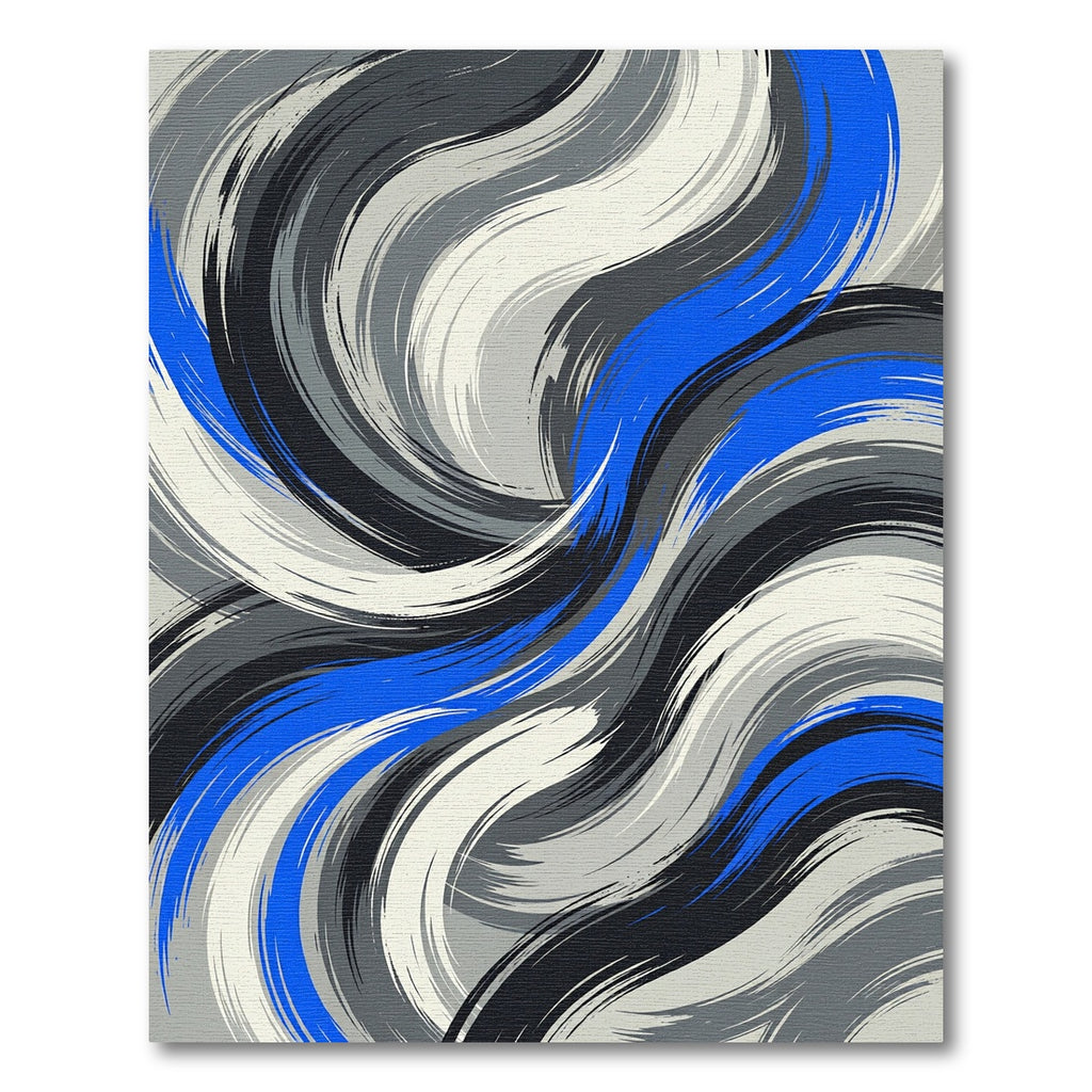 Bold Blue Swirl Abstract Rug