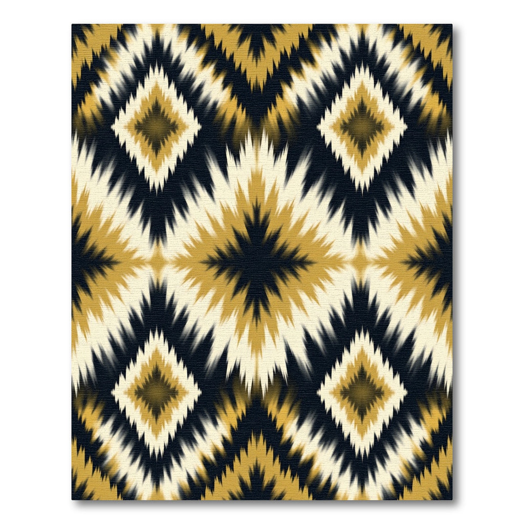 Golden Ikat Diamond Geometric Ink Rug