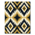 Golden Ikat Diamond Geometric Ink Rug