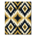 Golden Ikat Diamond Geometric Ink Rug
