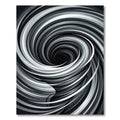 Monochrome Abstract Swirling Vortex Area Rug