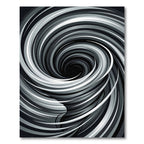 Monochrome Abstract Swirling Vortex Area Rug