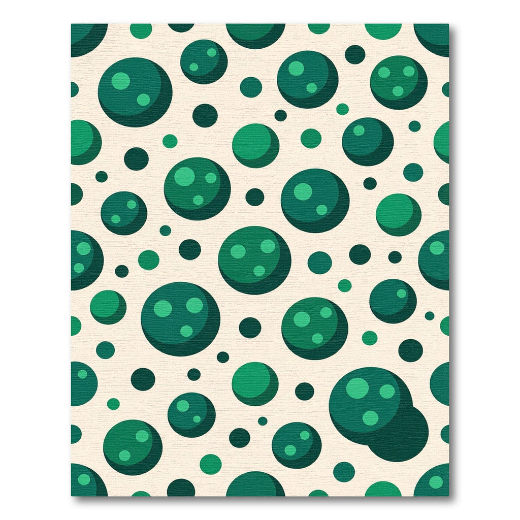 Emerald Green Polka Dot Bubbles Rug