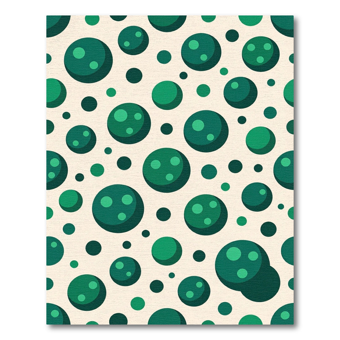 Emerald Green Polka Dot Bubbles Rug