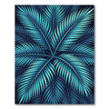 Lush Teal Tropical Palm Frond Rug