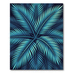 Lush Teal Tropical Palm Frond Rug