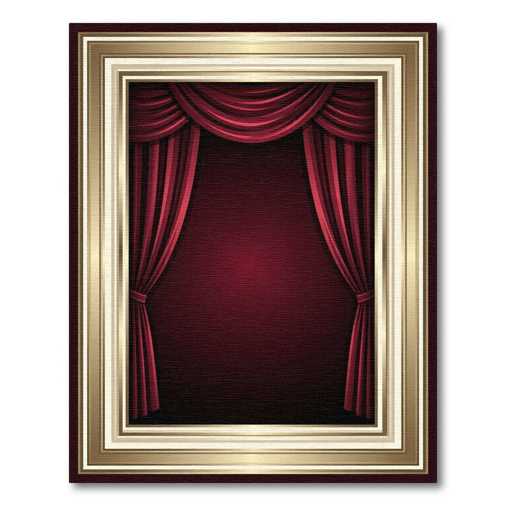 Grand Velvet Curtain Gold Frame Rug