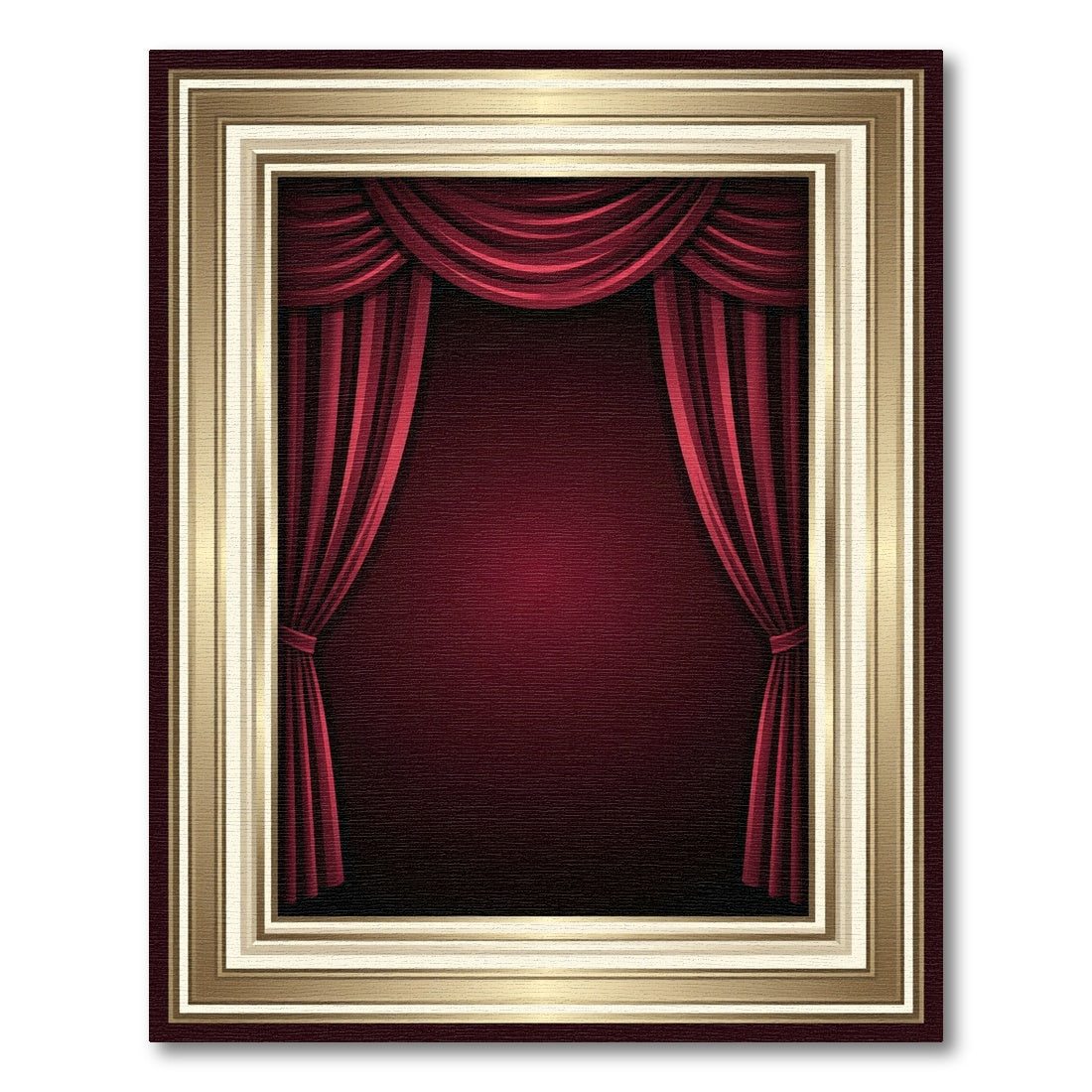 Grand Velvet Curtain Gold Frame Rug
