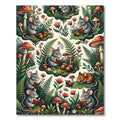 Whimsical Woodland Mouse Reading Forest Tale Rug