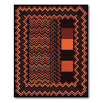 Rustic Earthy Chevron Squares Rug